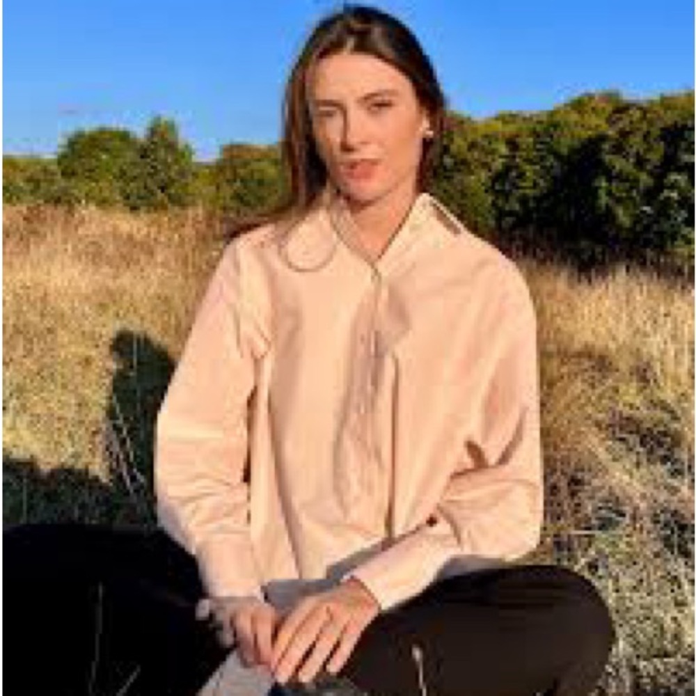 Max Volmary Silk Blend Pink Striped Blouse Shirt